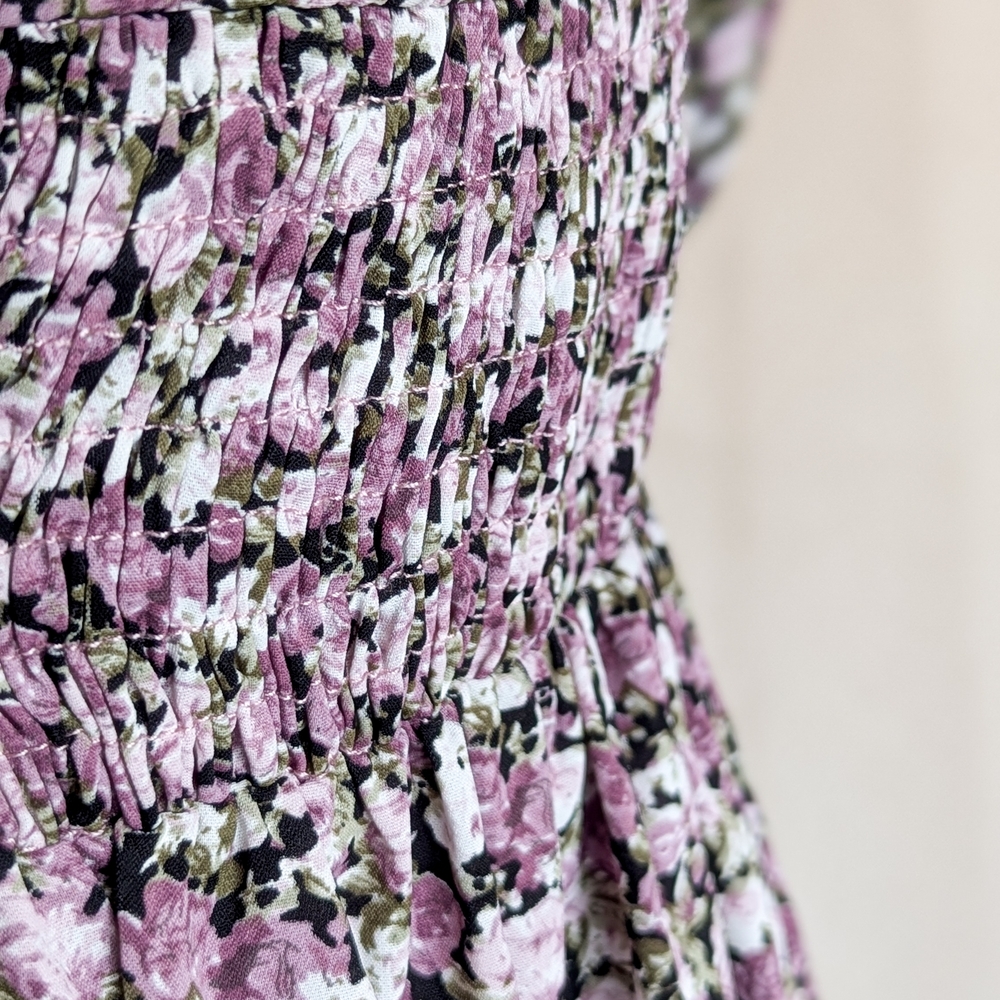 Ivy City Co. "Olivia" Floral Purple Ruffle Smocked Dress - Picture 7 of 9